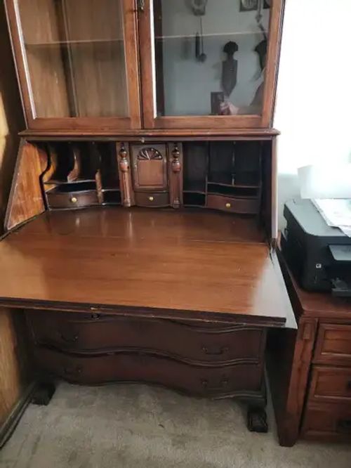 Antique Chippendale style secretary desk, View more