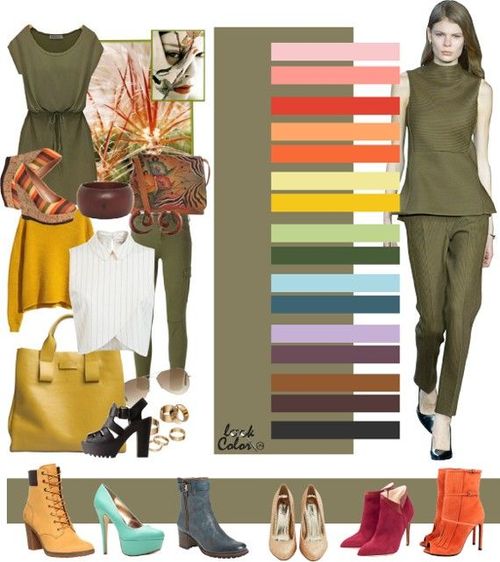 Pin by Terri Gaston on style'n it | Color combinations for clothes, Color combos outfit, Olive green pants outfit