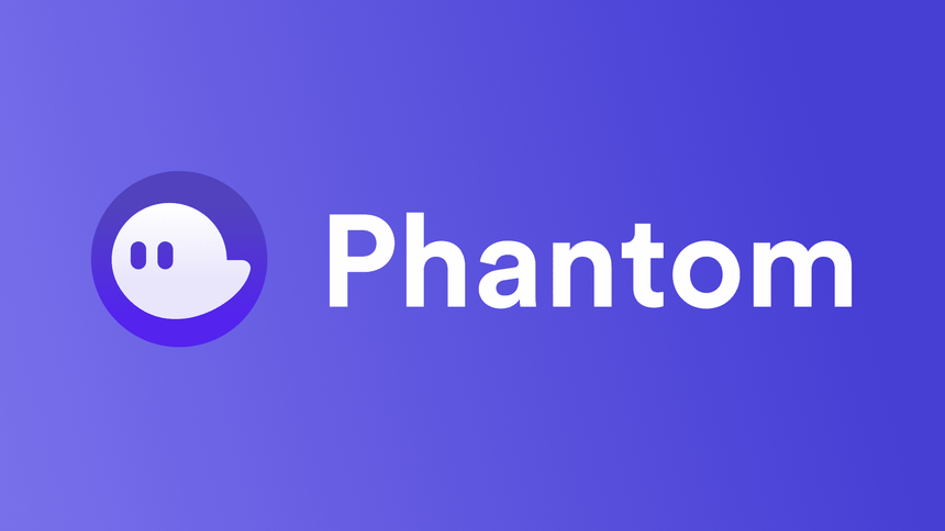 Logo de Phantom Wallet sur un fond stylisé Solana