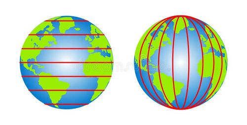 Latitude and longitude diagram of earth. vector illustration. Longitude vectors