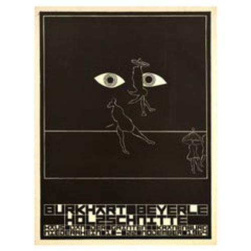 Original Vintage Advertising Poster Burkhart Beyerle Woodcuts Graphic Design Art