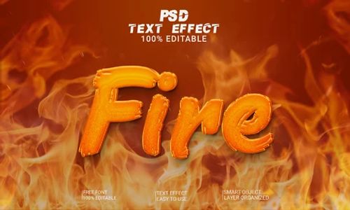 PSD Fire Hell Flames Font Style Effect
