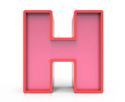 Bloc rouge lettre H — Photo