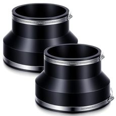 Maasechs 2 Pack 8" to 6" Flexible Rubber Coupling, Reducer Coupling for Pipe Cast Iron PVC Steel Plastic Lead, Pipe Connector with Stainless Steel Clamps