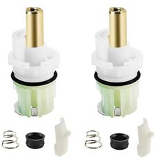 RP25513 Faucet Stem Repair Kit for Delta 2-Handle Faucets - Includes RP24096 Cartridge, RP4993 Seat & Spring, RP24097 Turn Stop (1/4", 2-Pack) - Compatible with Delta, Brizo, Peerless
