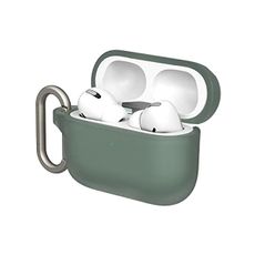 RHINOSHIELD AirPods Case with Carabiner Compatible with Apple [AirPods Pro] | Military Grade Drop Protection, Scratch Resistant, Wireless Charging - [Sage Green, Standard Set]