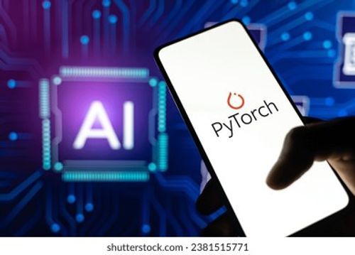 West Bangal, India - july 5, 2023 : PyTorch ai logo on phone screen stock image. Editorial Stock Photo