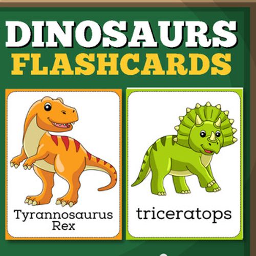 Preview of Dinosaur names Printable Flashcards