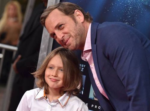 Actor Josh Lucas and son Noah Rev Maurer arrive for the 'Breakthrough' Los Angeles premiere at Regency Village Theatre in Westwood, California, on...