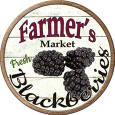 Farmers Market Black Berries Retro Vintage Tin Sign Country Home Wall Decor Signs Gifts Decoration 12X12Inch