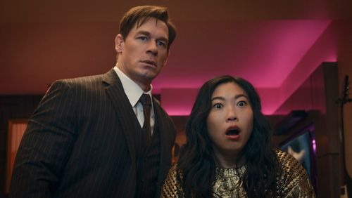 Noel (John Cena) and Katie (Awkwafina) in JACKPOT