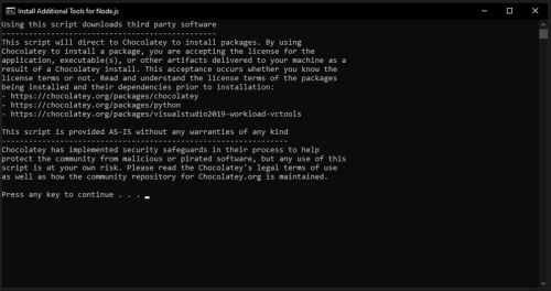 Node.js Installing Additional Tools