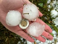 Hailstone size comparison