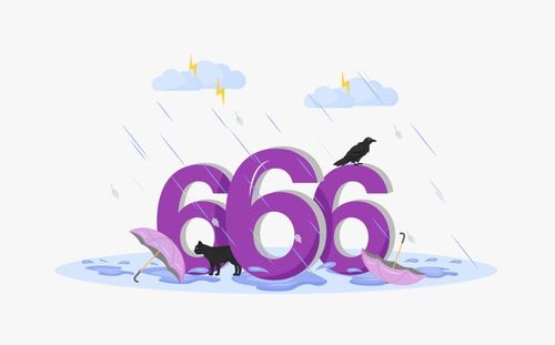 Satan number flat concept 666 black cat Vector Image