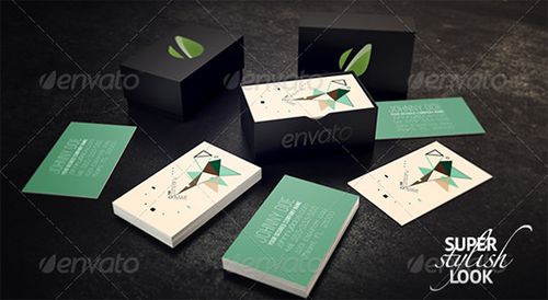 black business card with box template