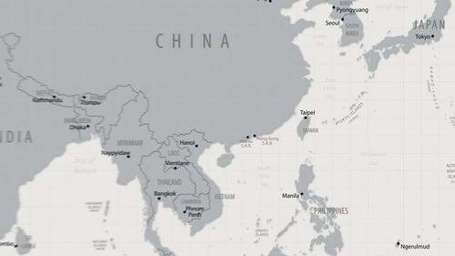 Taiwan on the world map. 4K animation.