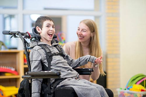 bond between caregiver and patient - helping disabled person stock pictures, royalty-free photos & images