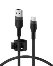 Belkin BoostCharge Pro Flex Braided USB-C to USB-A Cable (1M/3.3FT) USB-IF Certified Fast Charging Cable for iPhone 17, iPhone 17 Pro, iPad, Galaxy S25, Note, Pixel, Nintendo Switch 2 & More - Black