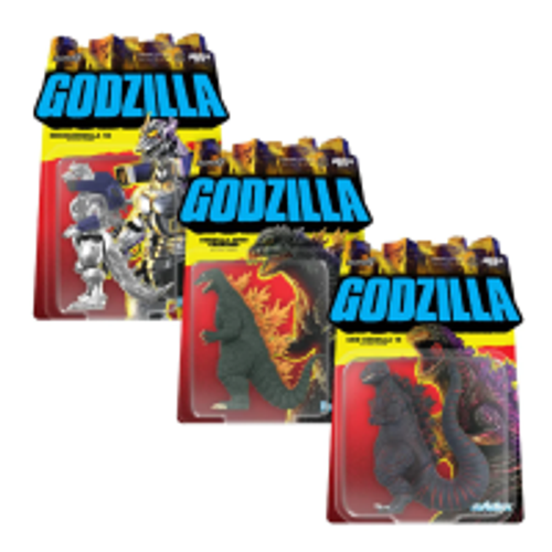 东宝可动人偶系列10 哥斯拉2000（蓄能版）、机械哥斯拉（2002）与新哥斯拉