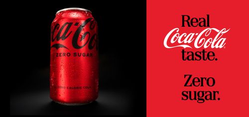 real coca-cola taste. zero sugar.