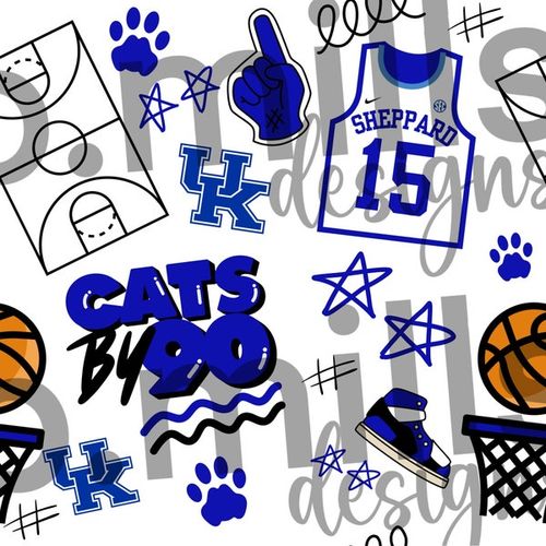 Kentucky Basketball KY Doodles Sublimation Seamless Pattern Design File