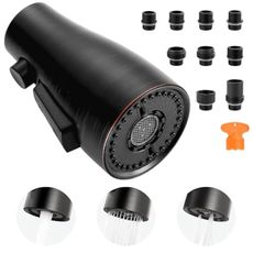 ARCORA Kitchen Faucet Spray Head Oil Rubbed Bronze, 3-Function Kitchen Sink Spray Nozzle with 9 Adapters, Kitchen Faucet Head Replacement Compatible with Moen, Delta, American Standard Faucets