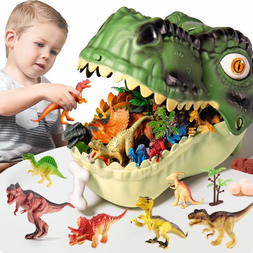 RISUNTOY Dinosaur Toys for Kids 3-5,45PCS Realistic Jurassic Dinosaurs Figures with Eggs&Trees&Fence Playset to Create a D...