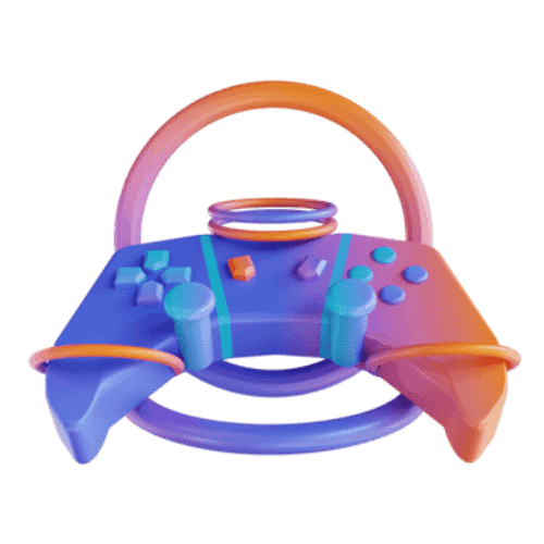 3D illustration colorful gaming controller png