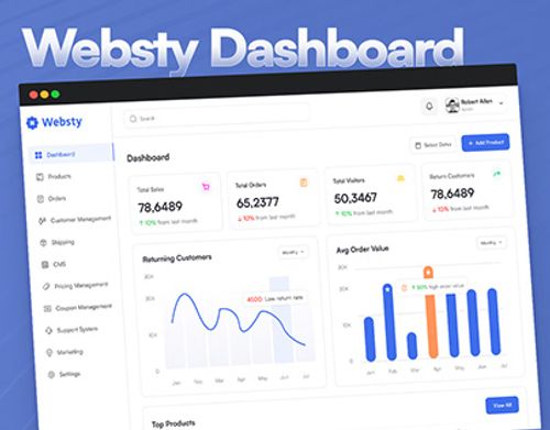 E-Commerce Dashboard UI Design – Web Admin Panel