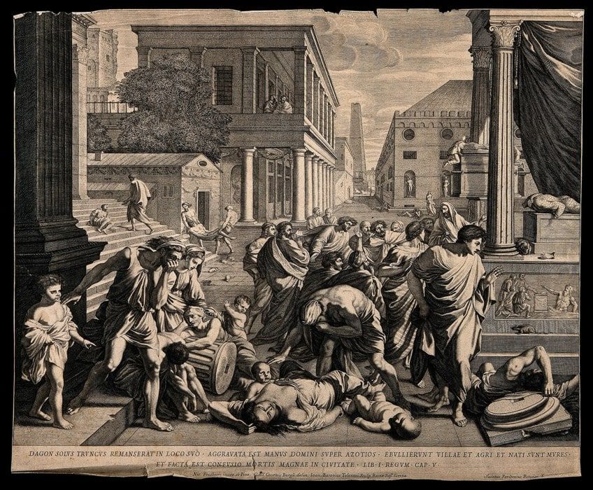 Medieval city during the Black Death