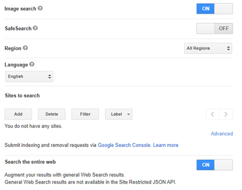 Settings Controle Panel