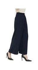 Tronjori Women High Waist Casual Wide Leg Long Palazzo Pants Trousers Regular Size(XL,Navy)
