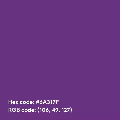 Purple CMYK (Hex code: 6A317F) Color Thumbnail