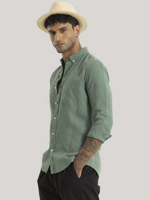 Snitch Men Smart Slim Fit Solid Button-Down Collar Casual Shirt