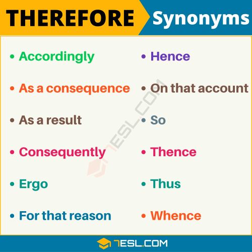 Therefore Synonyms