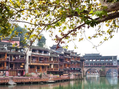 Lantern-lit night scene in Fenghuang Ancient Town
