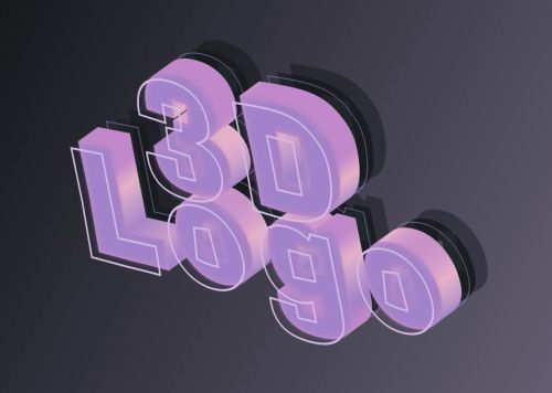 Fonte 3D bonita contorno neon