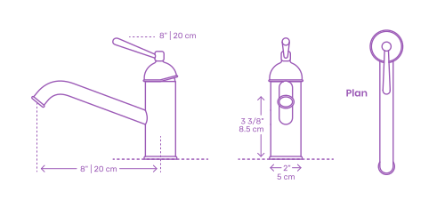 Dimensioned drawings of the IKEA Vattnet Kitchen Faucet