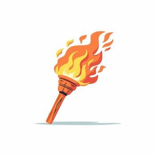 Fire Torch flat illustration vector