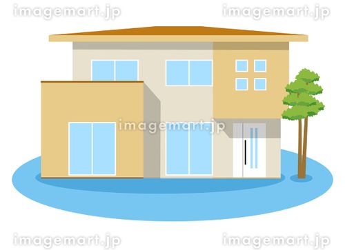災害　住宅　水害 ゲリラ豪雨,ダメージ,地盤沈下のイラスト素材