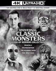 Universal Classic Monsters: Icons of Horror Collection (Dracula / Frankenstein / The Invisible Man / The Wolf Man) - 4K Ultra HD + Blu-ray + Digital [4K UHD]