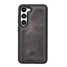 Venito Lucca Leather Case Compatible with Samsung Galaxy S23 (6.1 inches) Case – Extra Secure with Padded Back Cover (Faded Gray)