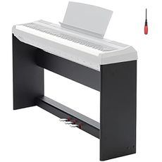 L125B Wooden Furniture Stand Compatible for Yamaha P-125,P-128 Keyboard,with Traditional Piano 3-Pedal Unit,Black (P-125 WS)