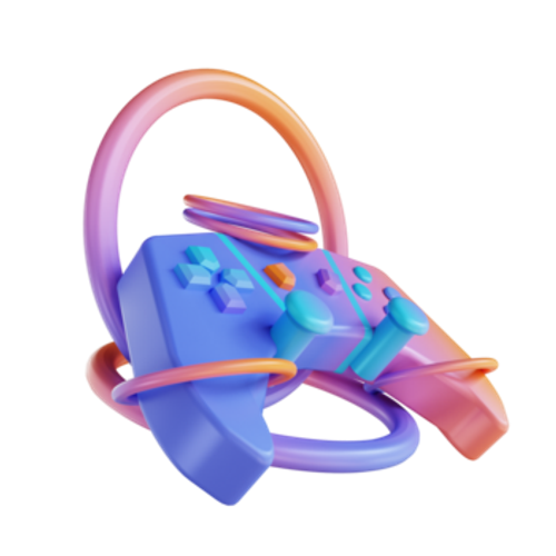 3D illustration colorful gaming controller png