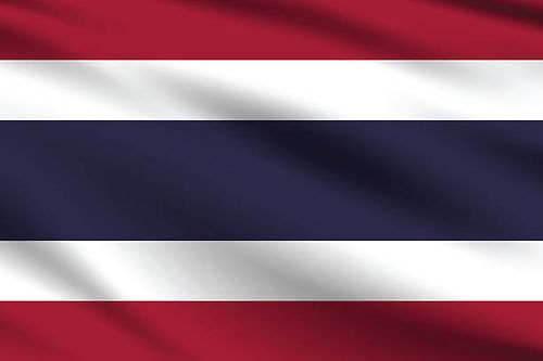 Flag of Thailand Thailand flag official colors and proportion digital vector illustration. Pleated flag. thailand-flag-round stock illustrations