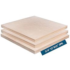 Baltic Birch Plywood B/BB Grade (3/4" x 12" x 12") Perfect for Arts, Crafts, School & DIY Projects, Drawing, Painting, Wood Engraving & Burning