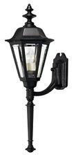 Hinkley Manor House Large Wall Outdoor Mount Lantern with Tail - SelectALite: Medium or Candelabra Bulbs, Aluminum, Clear Beveled Glass Panes, Estate Series - Black Finish