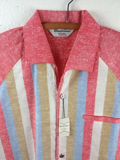 VINTAGE 1950'S 2-TONE ATOMIC FLECK/STRIPE ROCKABILLY "SPORTSMAN"SHIRT-MEDIUM NOS 1950s Shirts, 50s Mens Fashion, Rockabilly Fashion, Vintage Clothing Men, 50s Fashion, Cat Clothes, Street Style Outfit, Vintage 1950s, Americano