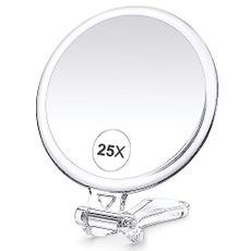 B Beauty Planet 25X Magnifying Mirror, 5-Inch Double-Sided Handheld Mirror with Adjustable Stand, Ideal for Travel and Daily Makeup Application