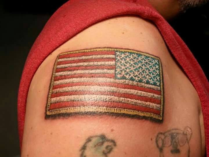 Combat Flag Patch tattoo by Sean Kiersztyn. .. please zoom in. The only way to achieve this ...